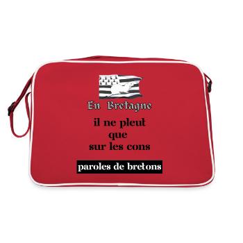 en bretagne il ne pleut que sur les cons - Sac Retro - rouge/blanc - Dos