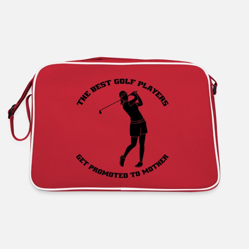 Golf Mutter Golfball Golfschläger Golfspielerin Retro Tasche
