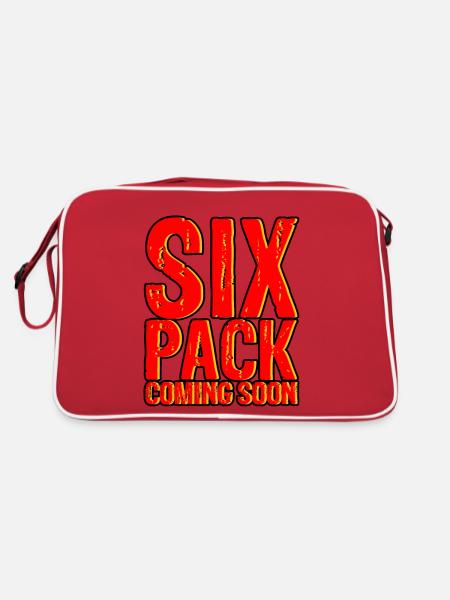 Six Pack Coming Soon 17 - Retro Tasche - Rot/Weiß - Hinten