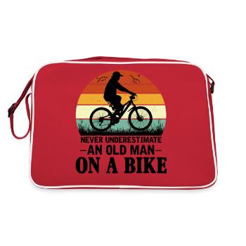 Alter Mann Fahrrad - Retro Tasche - Rot/Weiß - Hinten