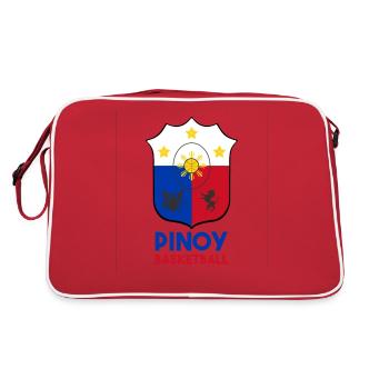 Philippinen Pinoy Flagge Basketball I Geschenk - Retro Tasche - Rot/Weiß - Hinten