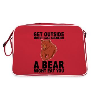 Get Outside, Worst Case Scenario, A Bear Eats You8 - Retro Bag - red/white - Back