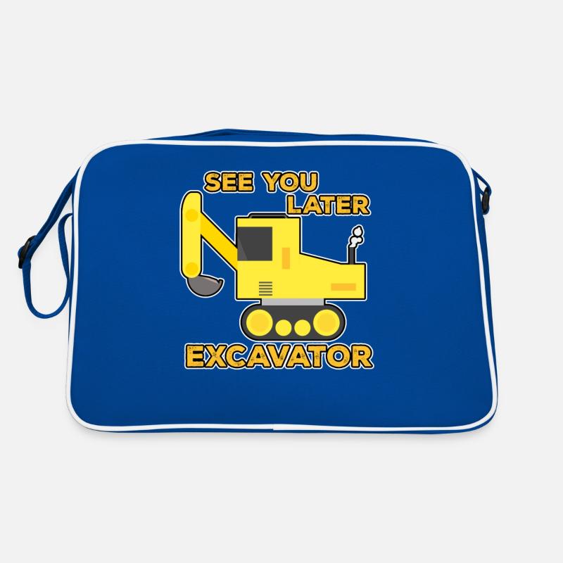 Bagger Baustelle Bauarbeiter Bau Später I Geschenk Retro Tasche