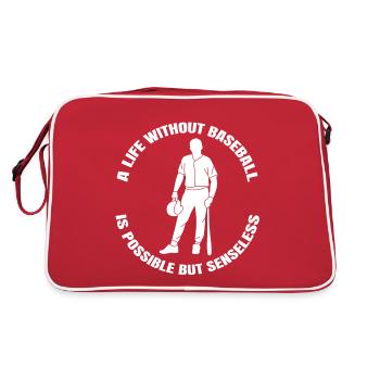Baseball Saying Baseball Lovers Baseball Players - Retro Bag - red/white - Back