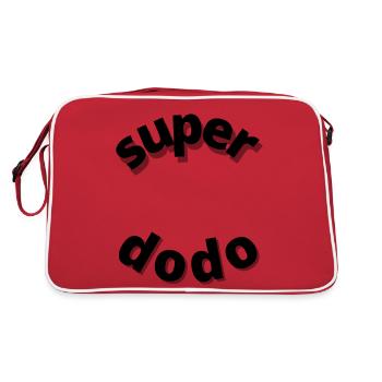 super dodo gift man woman expression humor - Retro Bag - red/white - Back