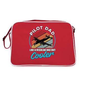 Airplane Pilot Flying Father Cooler I Gift - Retro Bag - red/white - Back