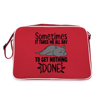 Manchmal brauche ich den ganzen Tag, um nichts zu erledigen - Retro Tasche - Rot/Weiß - Hinten