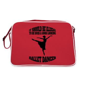 Ballet Dancer Dance Gift Ballerina Dance Class - Retro Bag - red/white - Back
