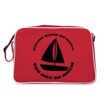 Segeln Schiff Segel Boot Segelsport Segler Kapitän - Retro Tasche - Rot/Weiß - Hinten
