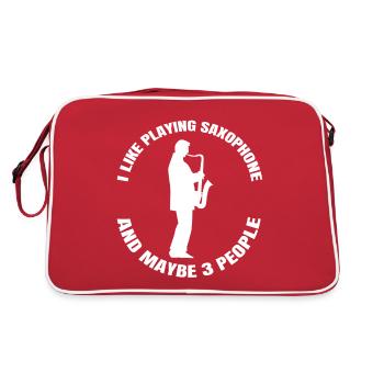 Saxophone Instrument Saxophone Musique Saxophoniste - Sac Retro - rouge/blanc - Dos