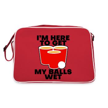 Je suis là pour mouiller mes couilles - Sac Retro - rouge/blanc - Dos
