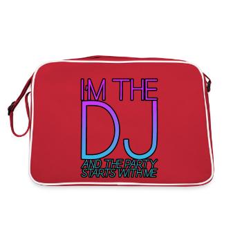 I'm The Dj And The Party Starts With Me 3 - Retro Bag - red/white - Back