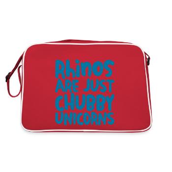 Les rhinocéros ne sont que des licornes potelées 4 - Sac Retro - rouge/blanc - Dos
