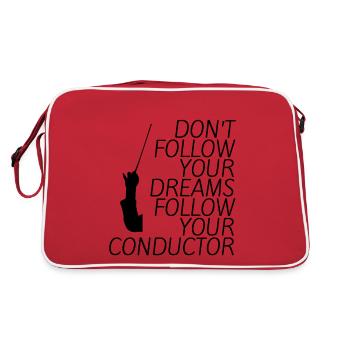Don't Follow Your Dreams Follow Your Conductor 4 - Retro Tasche - Rot/Weiß - Hinten
