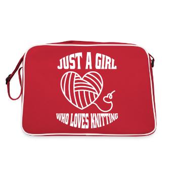 Couturière Tricot Fille Cadeau Crochet Couture - Sac Retro - rouge/blanc - Dos
