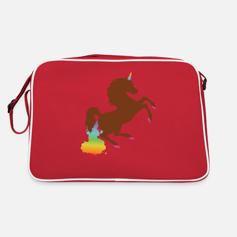 Unicorn Rainbow - Retro Bag - red/white