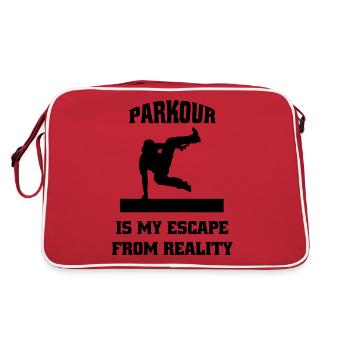Parkour Runner Extreme Sports Parkour Runner Gift - Retro Bag - red/white - Back