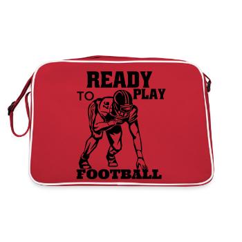 Bereit zum Fußballspielen - Retro Tasche - Rot/Weiß - Hinten