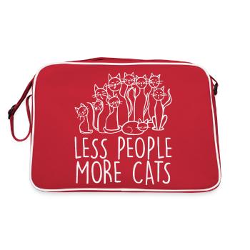 Less People More Cats - Retro Bag - red/white - Back