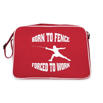 Fechten witziger Kampfsport lustige Fechter Spruch - Retro Tasche - Rot/Weiß - Hinten