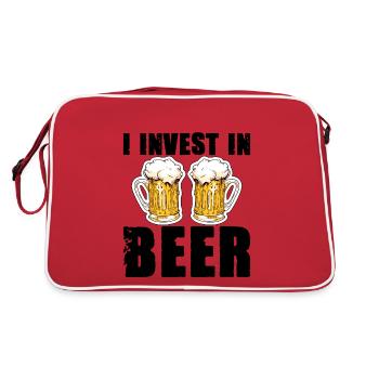 J’investis dans la bière - Sac Retro - rouge/blanc - Dos