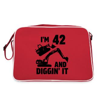 I'm 42 and Diggin' It - Retro Bag - red/white - Back