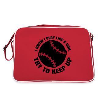 Baseball Baseball Game Baseball Lover Woman - Retro Bag - red/white - Back