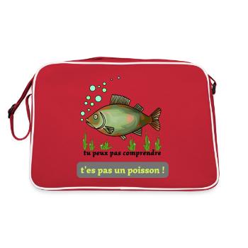poisson vert : tu peux pas comprendre ! - Sac Retro - rouge/blanc - Dos