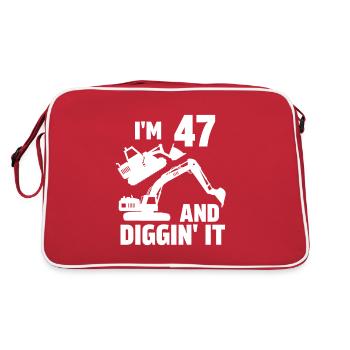 I'm 47 and Diggin' It - Retro Bag - red/white - Back