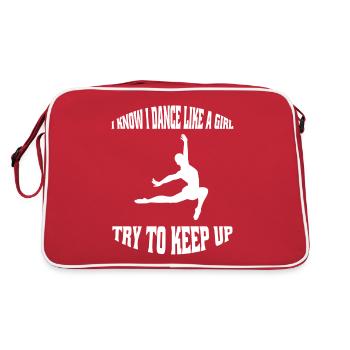 Ballet Dancer Gift Dance Ballerina Dance Class - Retro Bag - red/white - Back
