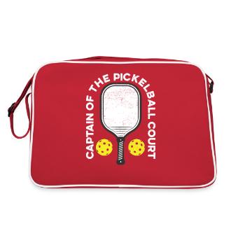 Capitaine de Pickleball Court Drôle de Joueur Paddle - Sac Retro - rouge/blanc - Dos