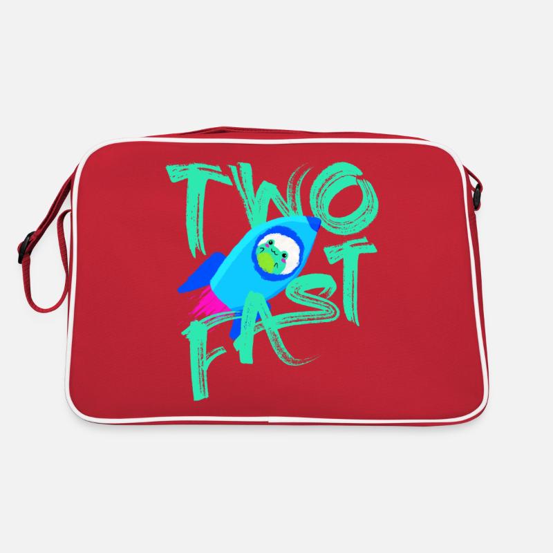 Two Fast Rakete Frosch Space 2 Jahre 2. Geburtstag Retro Tasche