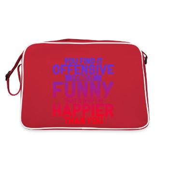 You Find It Offensive, I Find It Funny 4 - Retro Tasche - Rot/Weiß - Hinten