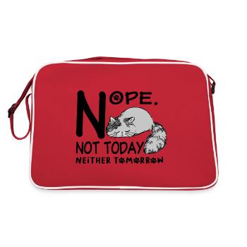 Chat paresseux pas aujourd’hui et demain aussi non-mastic - Sac Retro - rouge/blanc - Dos