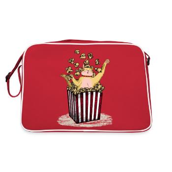Chat baigne dans pop-corn chat fun design mastic pour enfants - Sac Retro - rouge/blanc - Dos