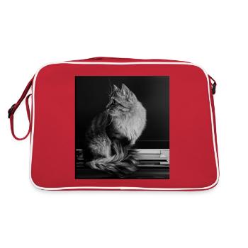 Most beautiful cat in the world - Retro Bag - red/white - Back
