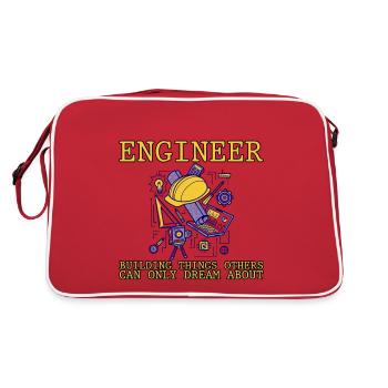 Ingénieur, construire des choses que d’autres ne peuvent que rêver2 - Sac Retro - rouge/blanc - Dos