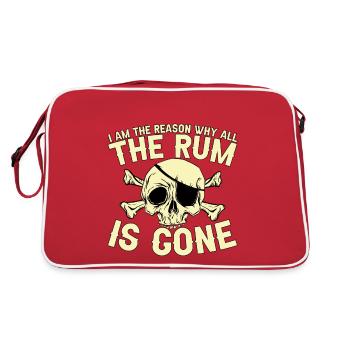 I Am The Reason Why All The Rum Is Gone - Retro Tasche - Rot/Weiß - Hinten