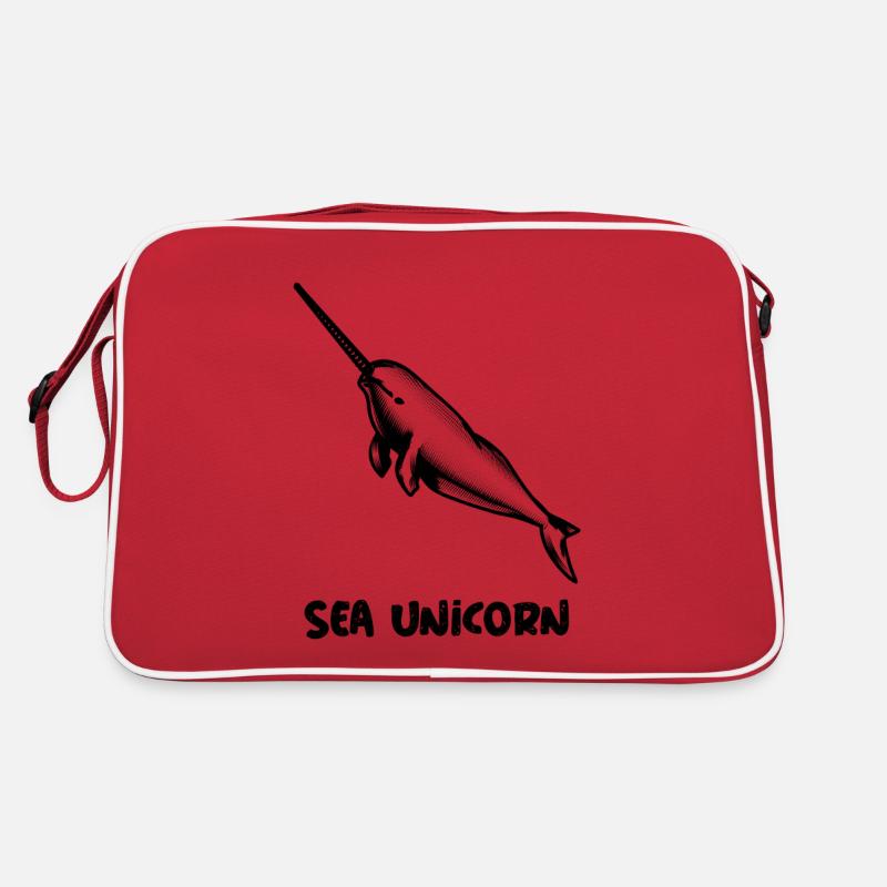 Narval, La Licorne de mer - Sac Retro - rouge/blanc