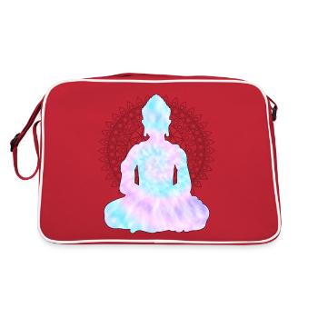 Buddha TieDye - Retro Tasche - Rot/Weiß - Hinten