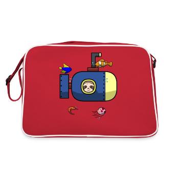 Scuba Diving Sloth Lazy Animal Diving I Gift - Retro Bag - red/white - Back