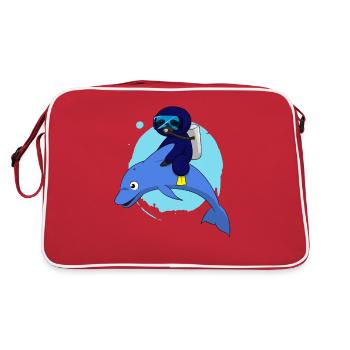 Scuba Diving Sloth Lazy Animal Diving I Gift - Retro Bag - red/white - Back
