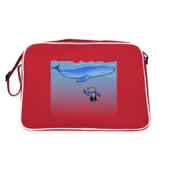 Scuba Diving Sloth Lazy Animal Diving I Gift - Retro Bag - red/white - Back
