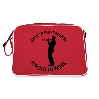 Trompete Musik lustiger Musiker Spruch Instrument - Retro Tasche - Rot/Weiß - Hinten