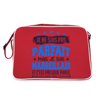Je ne suis pas parfait mais je suis Marseillais - Sac Retro - rouge/blanc - Dos
