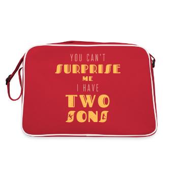 You can't surprise me I have two sons - Retro Bag - red/white - Back