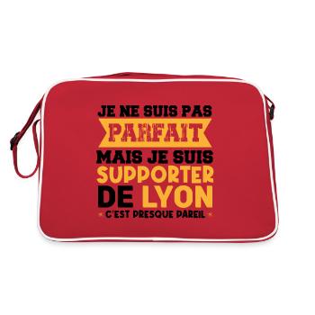 JE SUIS SUPPORTER DE LYON - Sac Retro - rouge/blanc - Dos