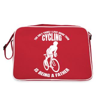 Cycling Father Bike Tour Bicycle Dad Cycling - Retro Bag - red/white - Back