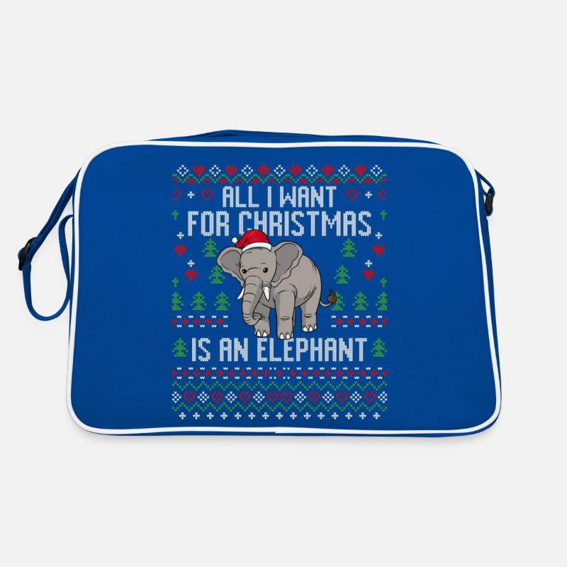 Weihnachten Elefanten Weihnachtspullover Elefant Retro Tasche