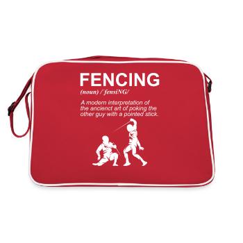 Fechten Definition Lustiger Fechter Fechten Epee Foil - Retro Tasche - Rot/Weiß - Hinten